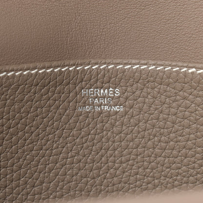 Hermes Taurillon Clemence Halzan 31 GM Etoupe 5 of 9