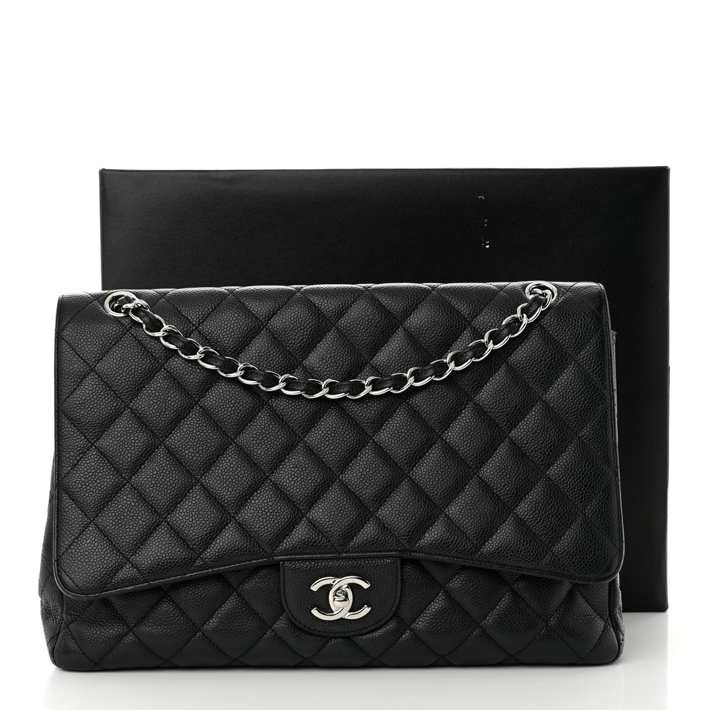 Caviar Quilted Maxi Single Flap Black