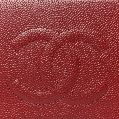 Chanel Caviar Timeless CC Yen Wallet Burgundy 9 of 10