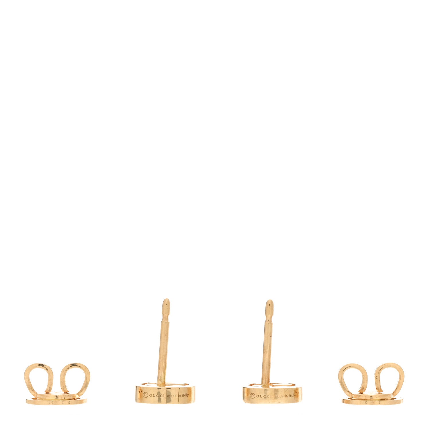 Gucci 18K Yellow Gold Interlocking G Stud Earrings 3 of 5