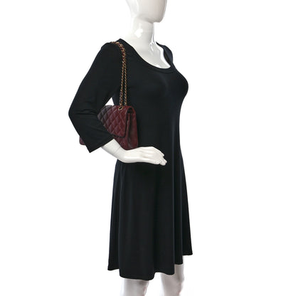 Chanel Caviar Quilted Medium Double Flap Dark Red 2 of 9