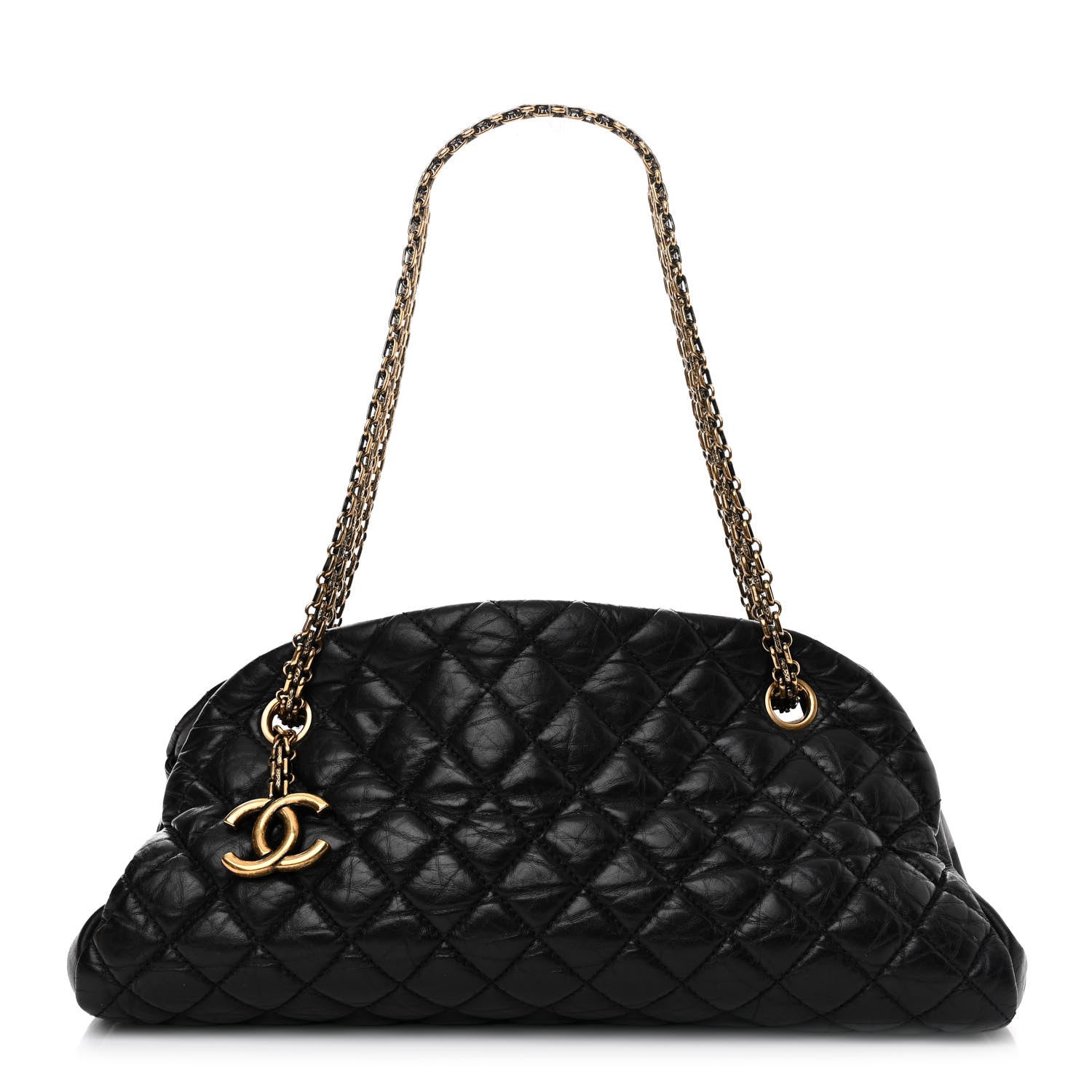 Chanel Aged Calfskin Quilted Medium Just Mademoiselle Black 1 of 12