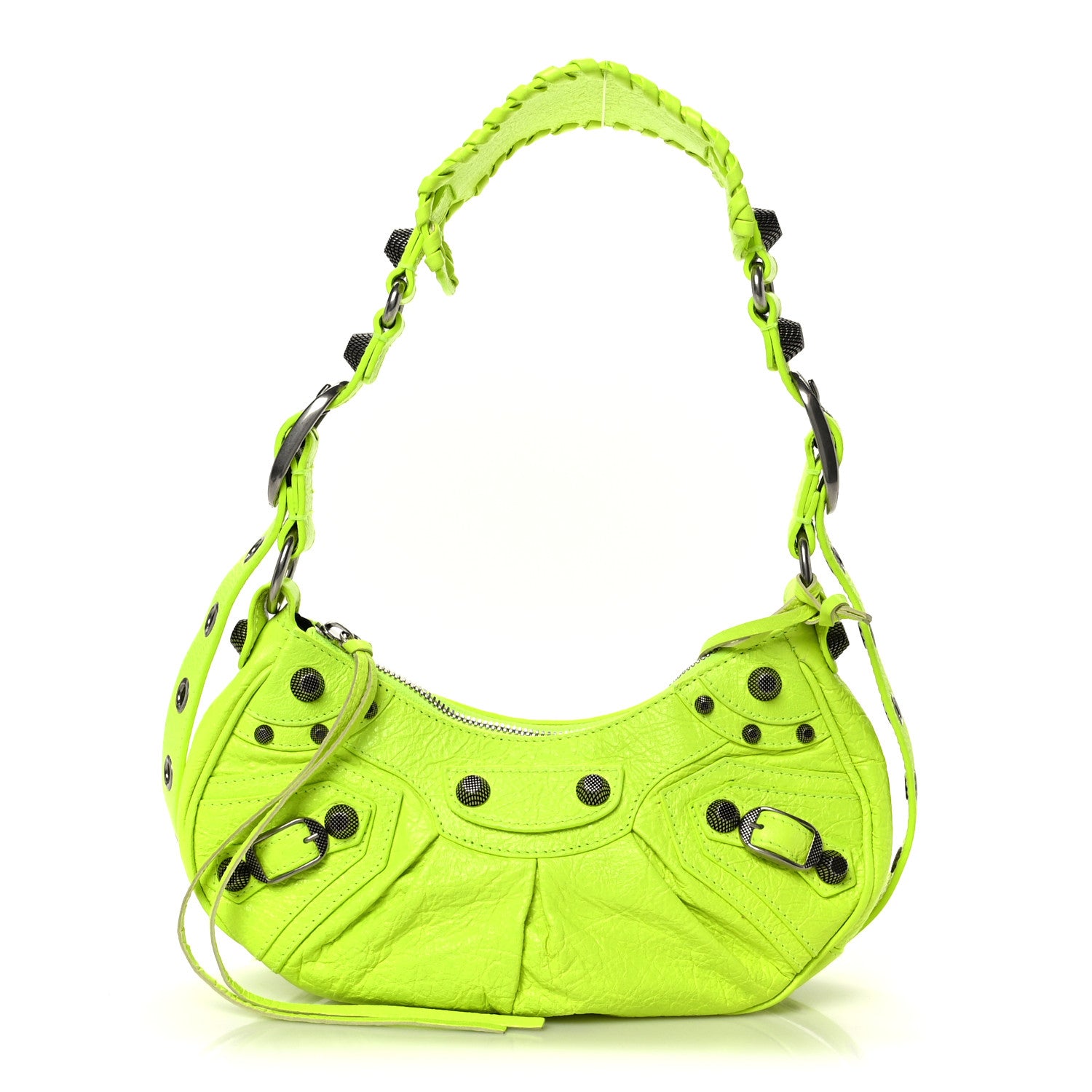 Balenciaga Agneau Arena Le Cagole Shoulder Bag XS Fluo Yellow 1 of 11