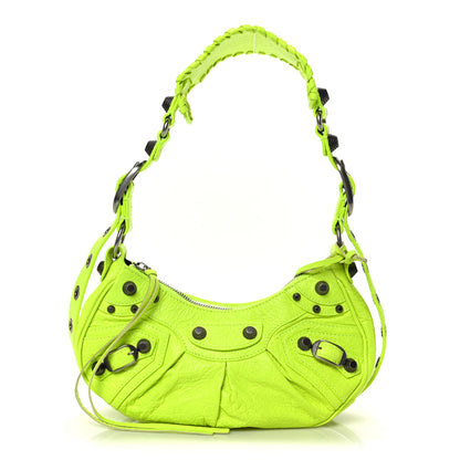Balenciaga Agneau Arena Le Cagole Shoulder Bag XS Fluo Yellow 1 of 11
