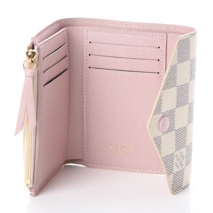 Louis Vuitton Damier Azur Victorine Wallet Rose Ballerine 4 of 5