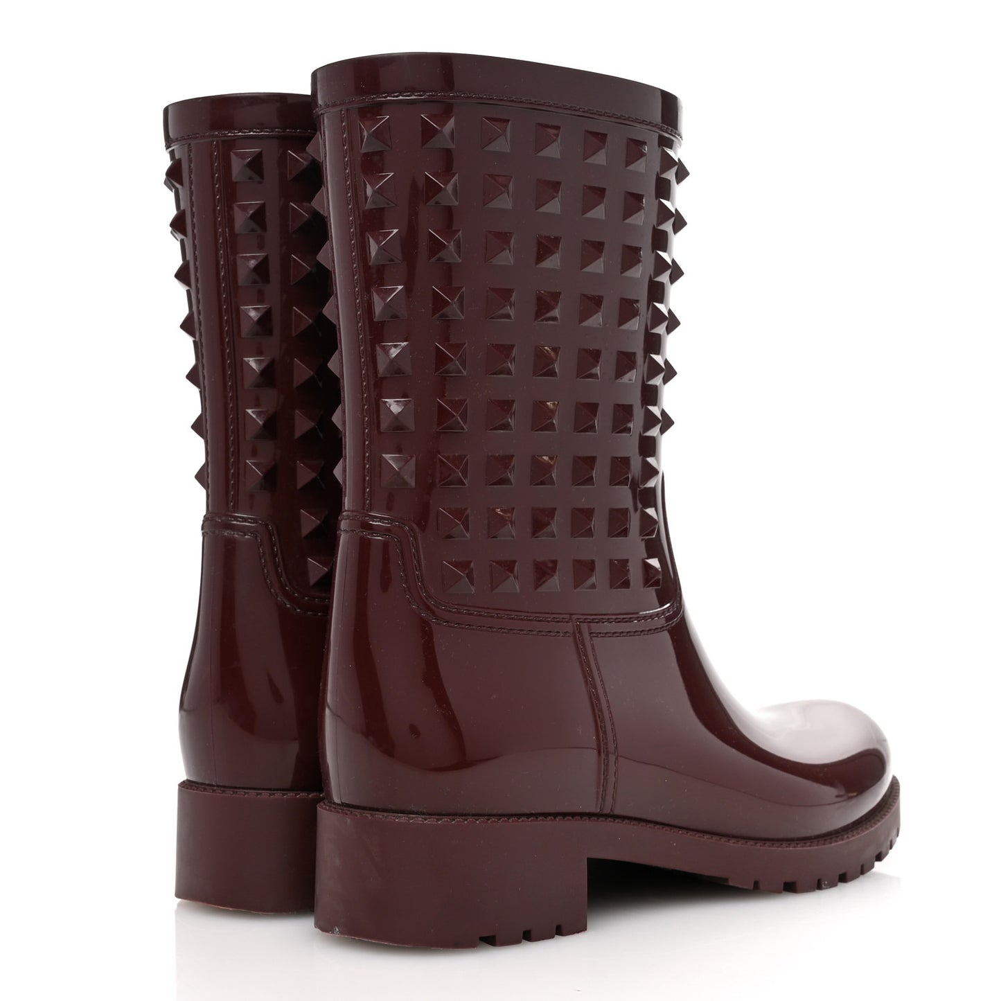 Rubber Rockstud Short Rainboots 40 Rubin