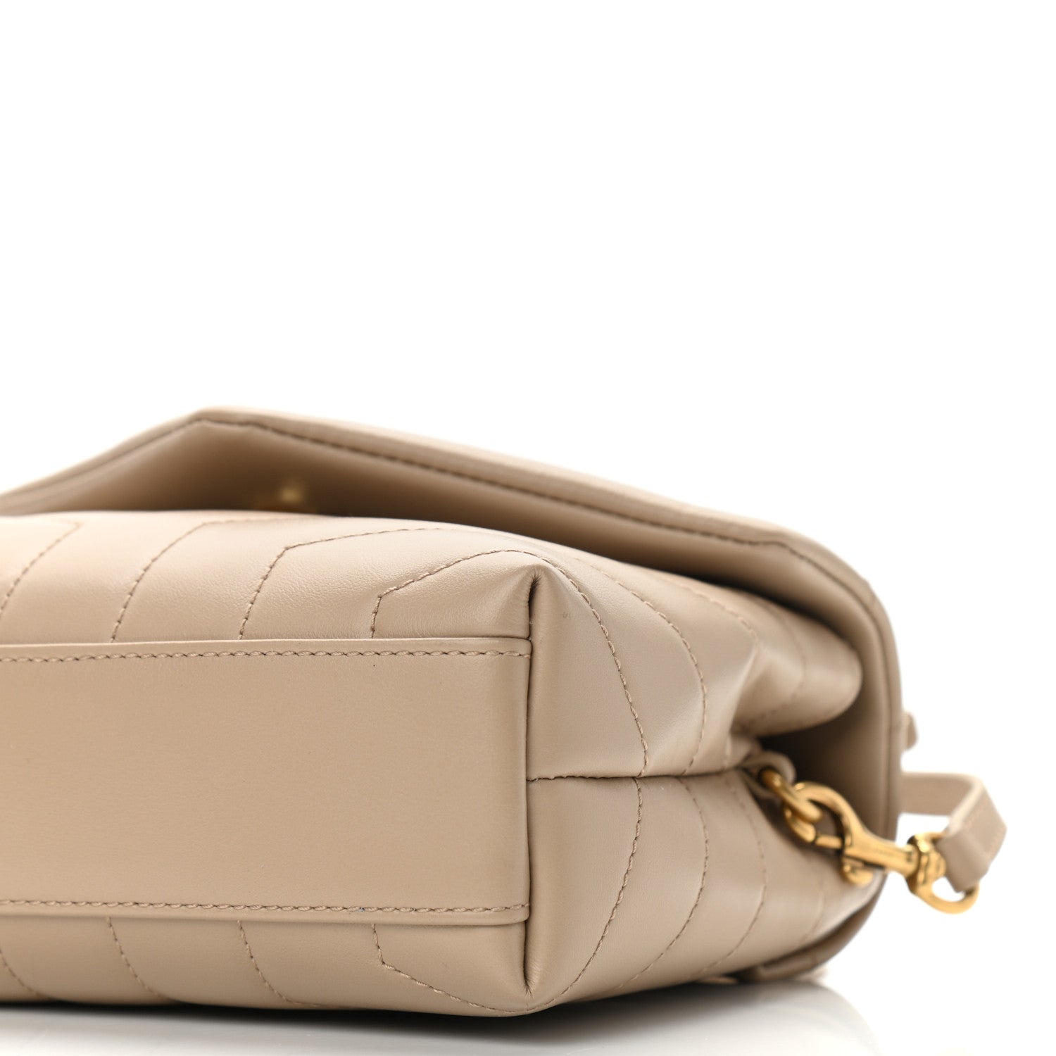 Saint Laurent Calfskin Y Quilted Monogram Toy Loulou Crossbody Bag Dark Beige 10 of 11