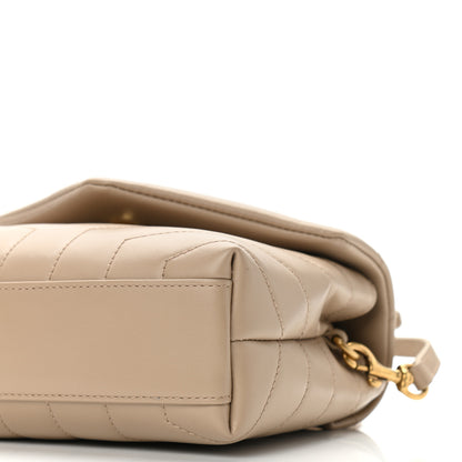Saint Laurent Calfskin Y Quilted Monogram Toy Loulou Crossbody Bag Dark Beige 10 of 11
