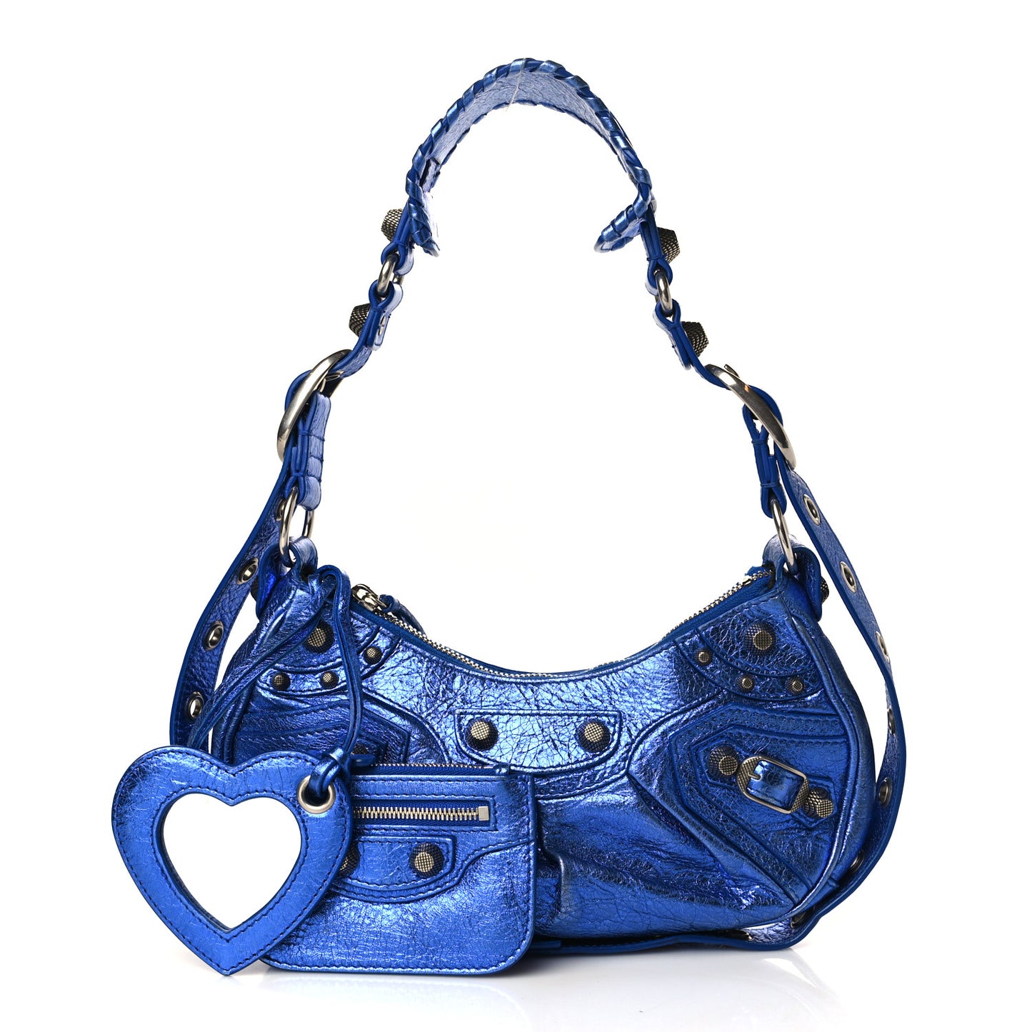 Metallic Arena Agneau Le Cagole Shoulder Bag XS Blue