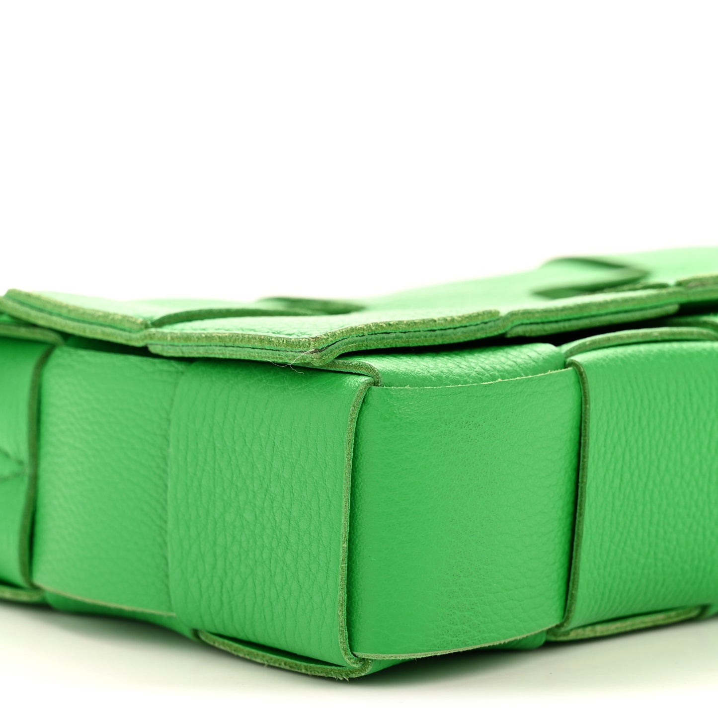 Grained Calfskin Maxi Intrecciato Cassette Crossbody Bag Parakeet