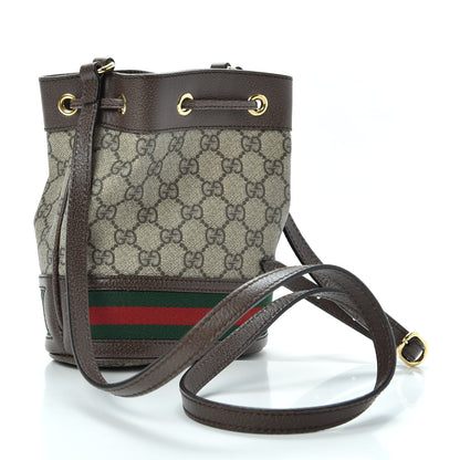 Gucci GG Supreme Monogram Web Mini Ophidia Bucket Bag Brown 3 of 9