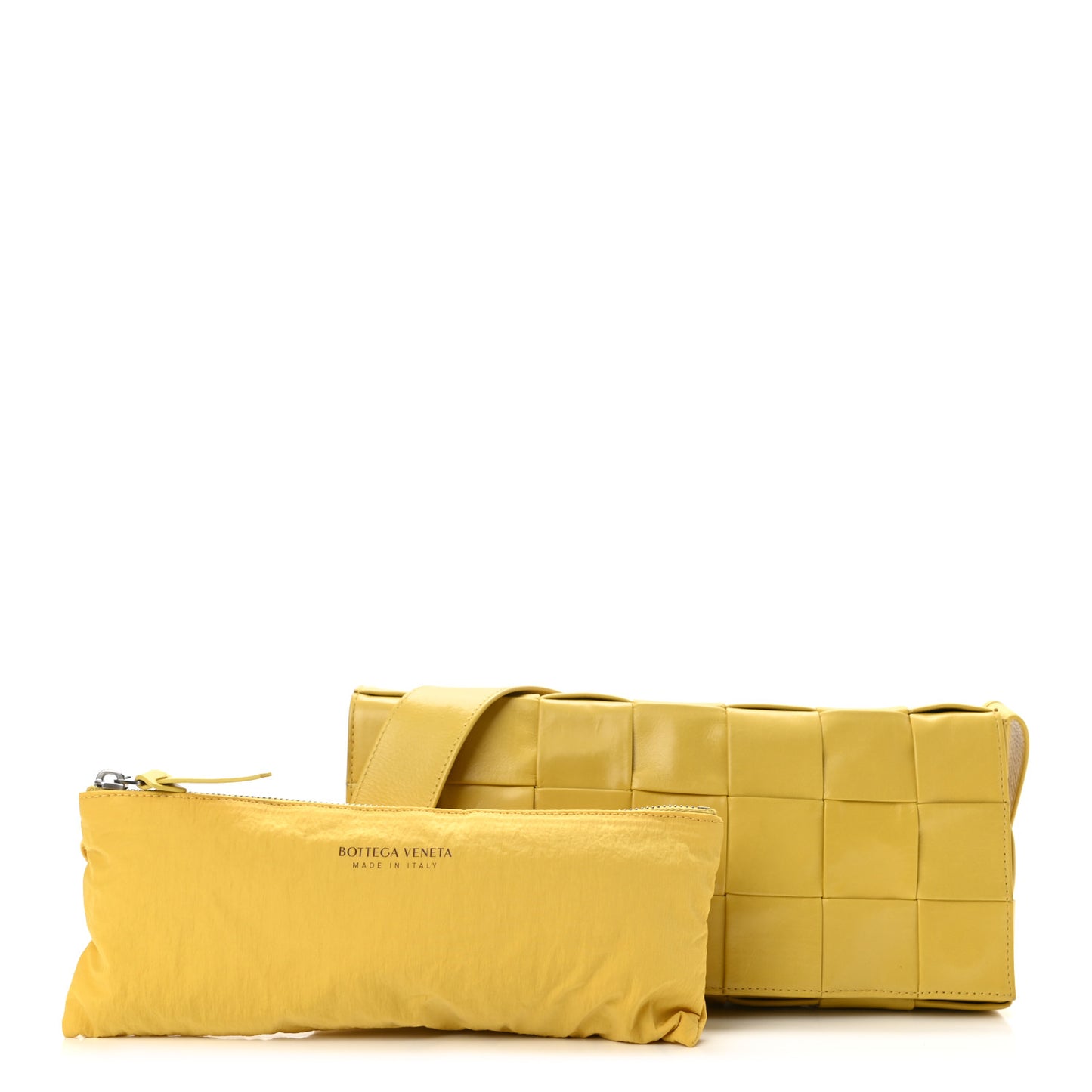 Paper Calfskin Intrecciato Stretch Cassette Buttercup