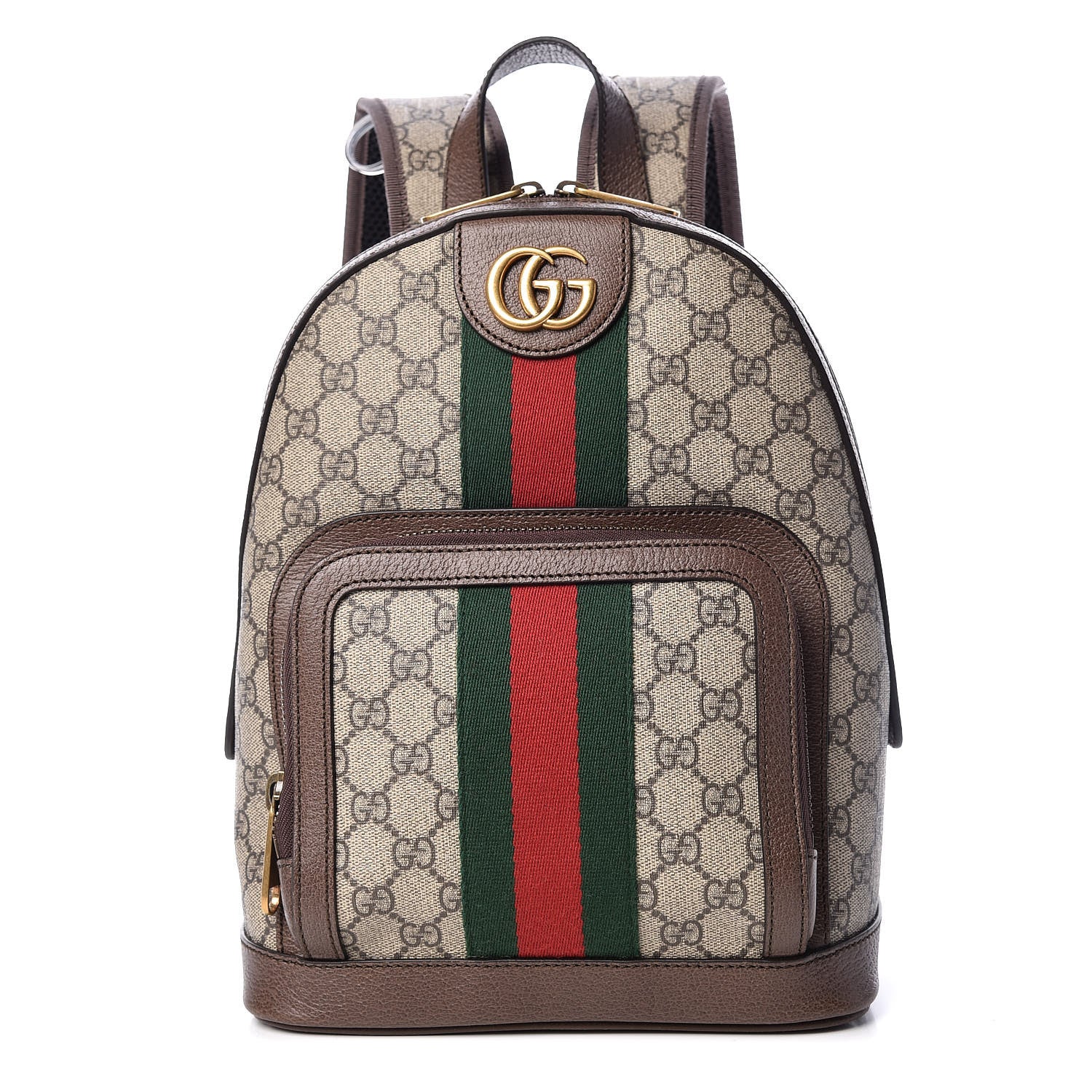 Gucci GG Supreme Monogram Calfskin Web Small Ophidia Day Backpack Beige Ebony New Acero 1 of 13