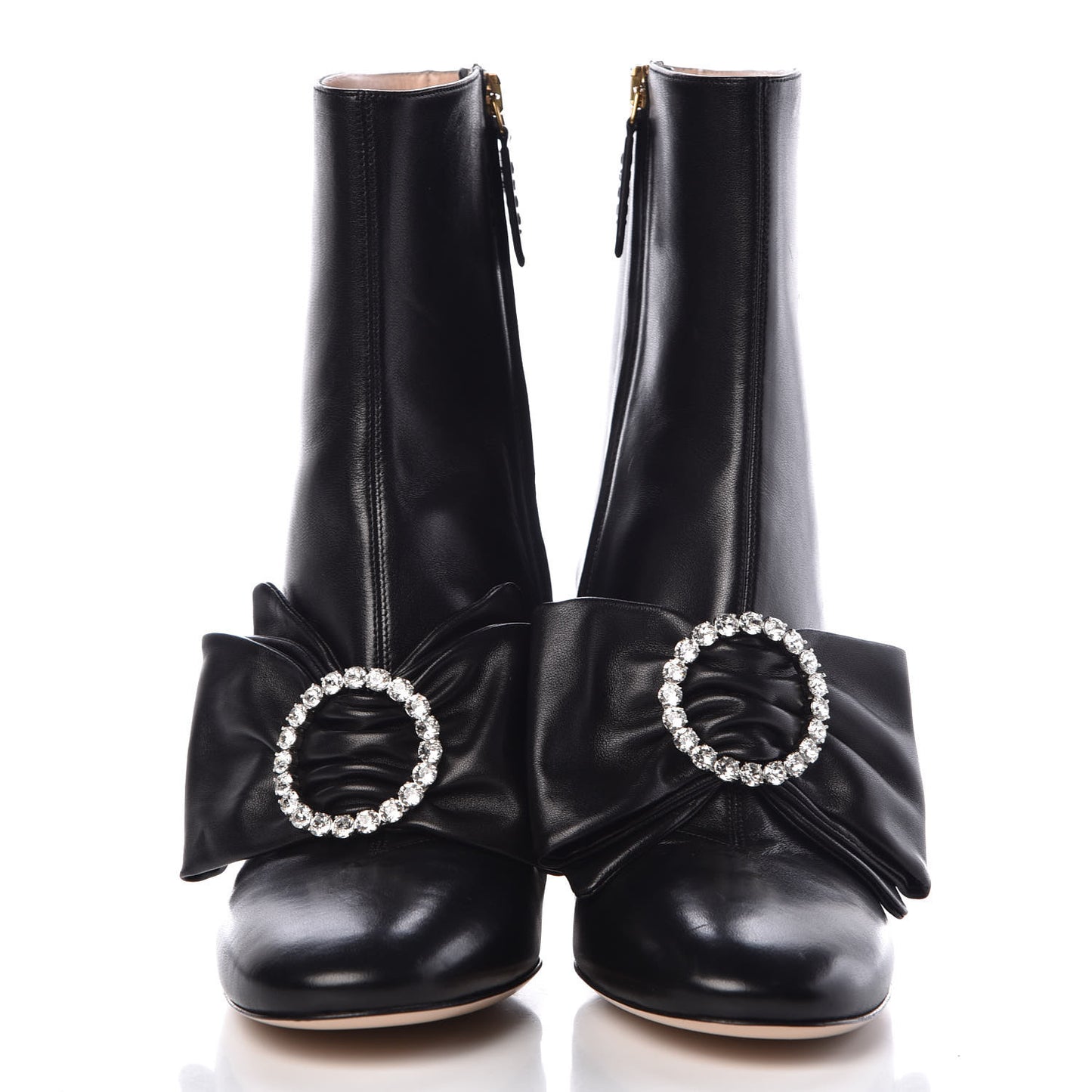 Nappa Removable Bow Candy Ankle Boots 40 Black