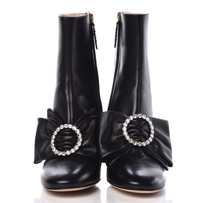 Gucci Nappa Removable Bow Candy Ankle Boots 40 Black 3 of 17