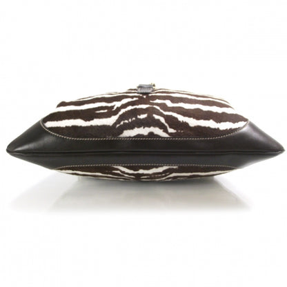 Gucci Calf Hair Zebra Print Medium Jackie O Bouvier Hobo Brown 4 of 10