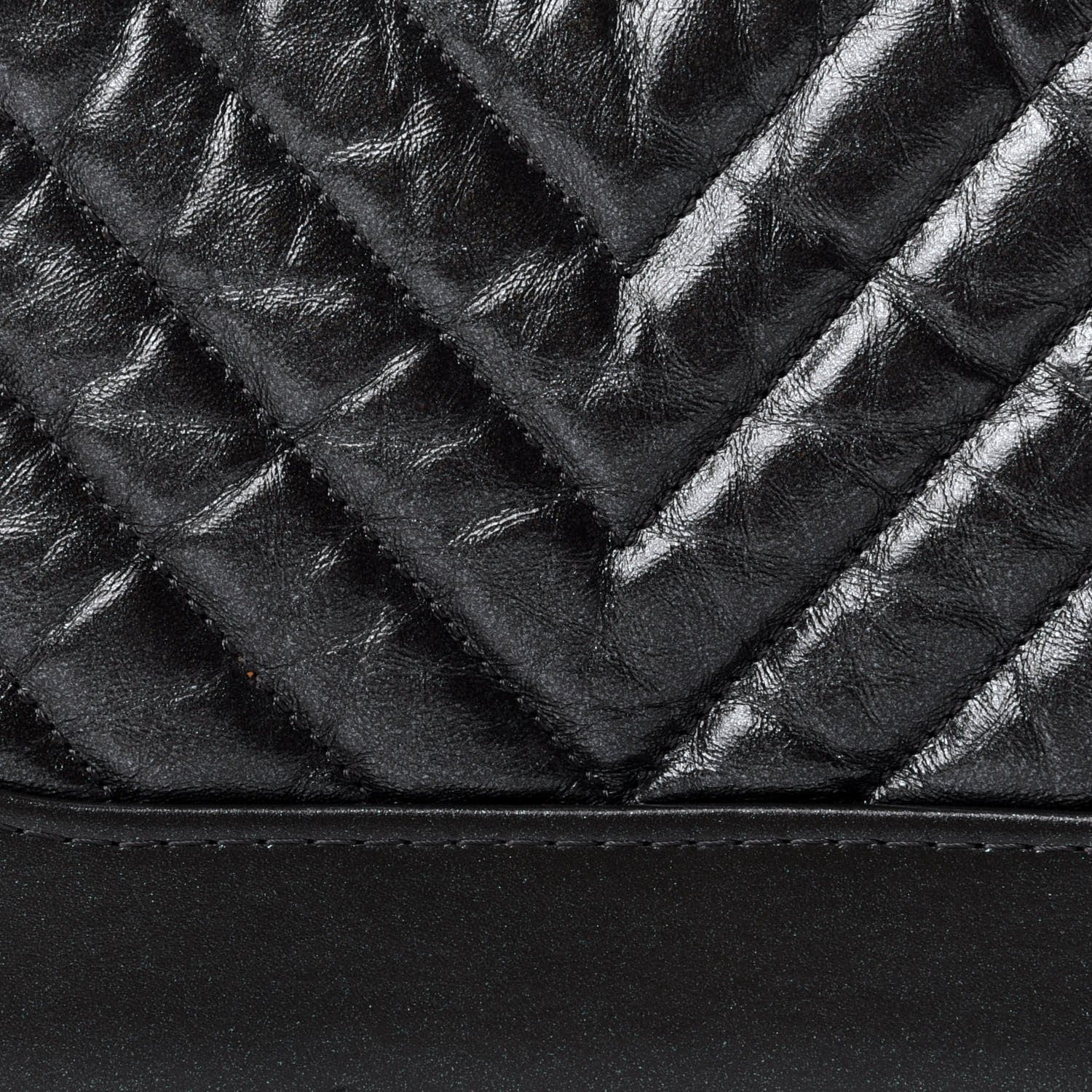 Chanel Metallic Aged Calfskin Chevron Quilted Small Gabrielle Hobo Dark Grey 8 of 11