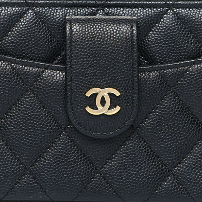 Chanel Caviar Quilted Phone Holder Zip Clutch Black 9 of 12