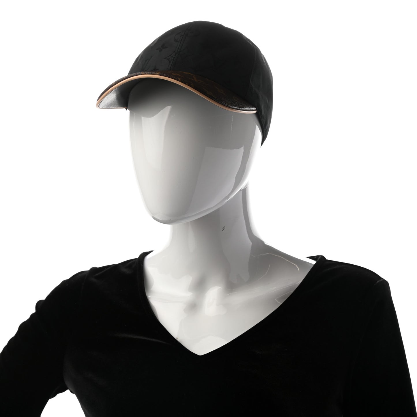 Polyester Silk Monogram LV Get Ready Cap M Black
