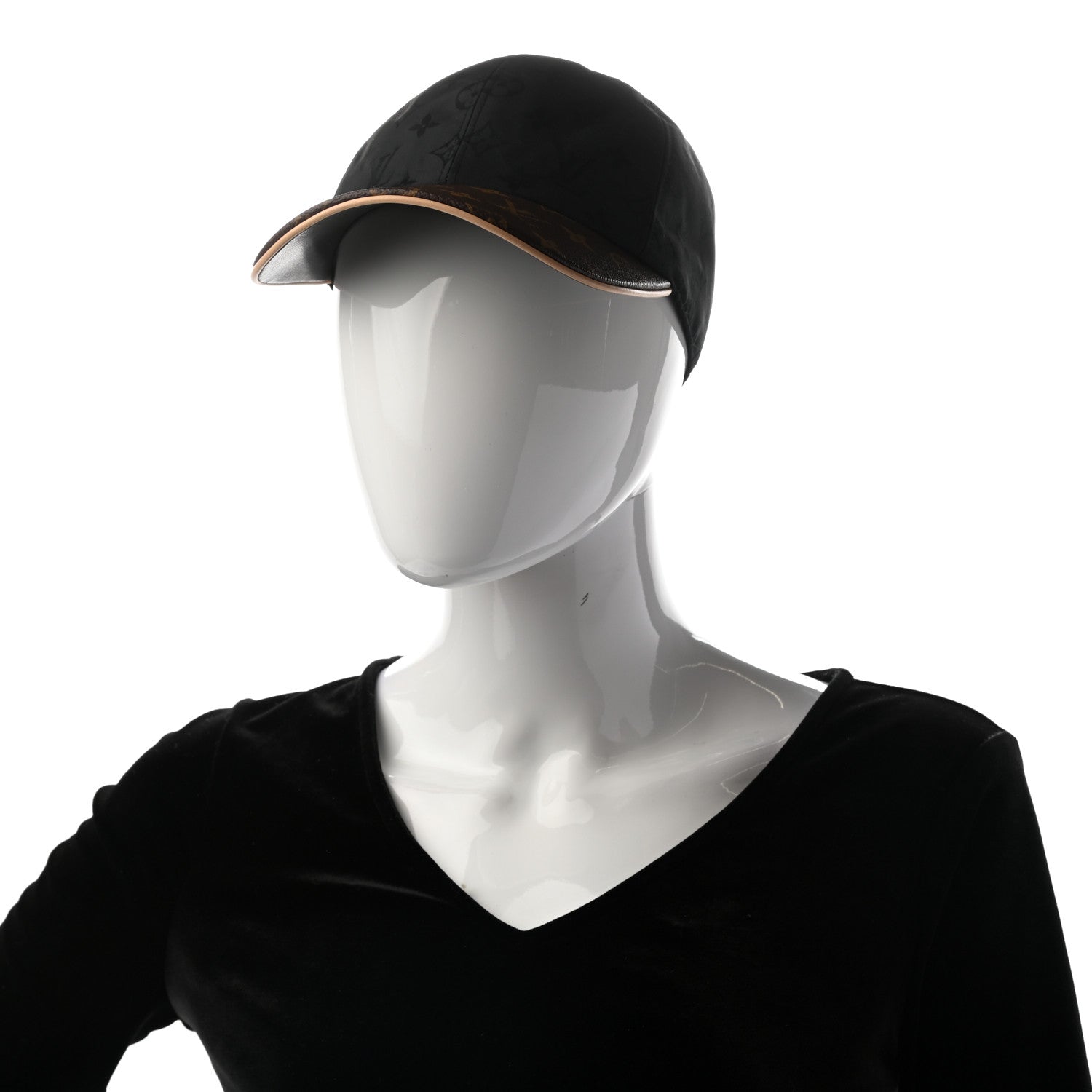 Louis Vuitton Polyester Silk Monogram LV Get Ready Cap M Black 2 of 10