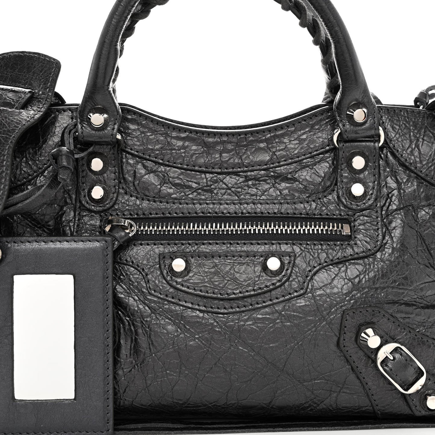 Agneau Classic Silver Hardware Mini City Anthracite