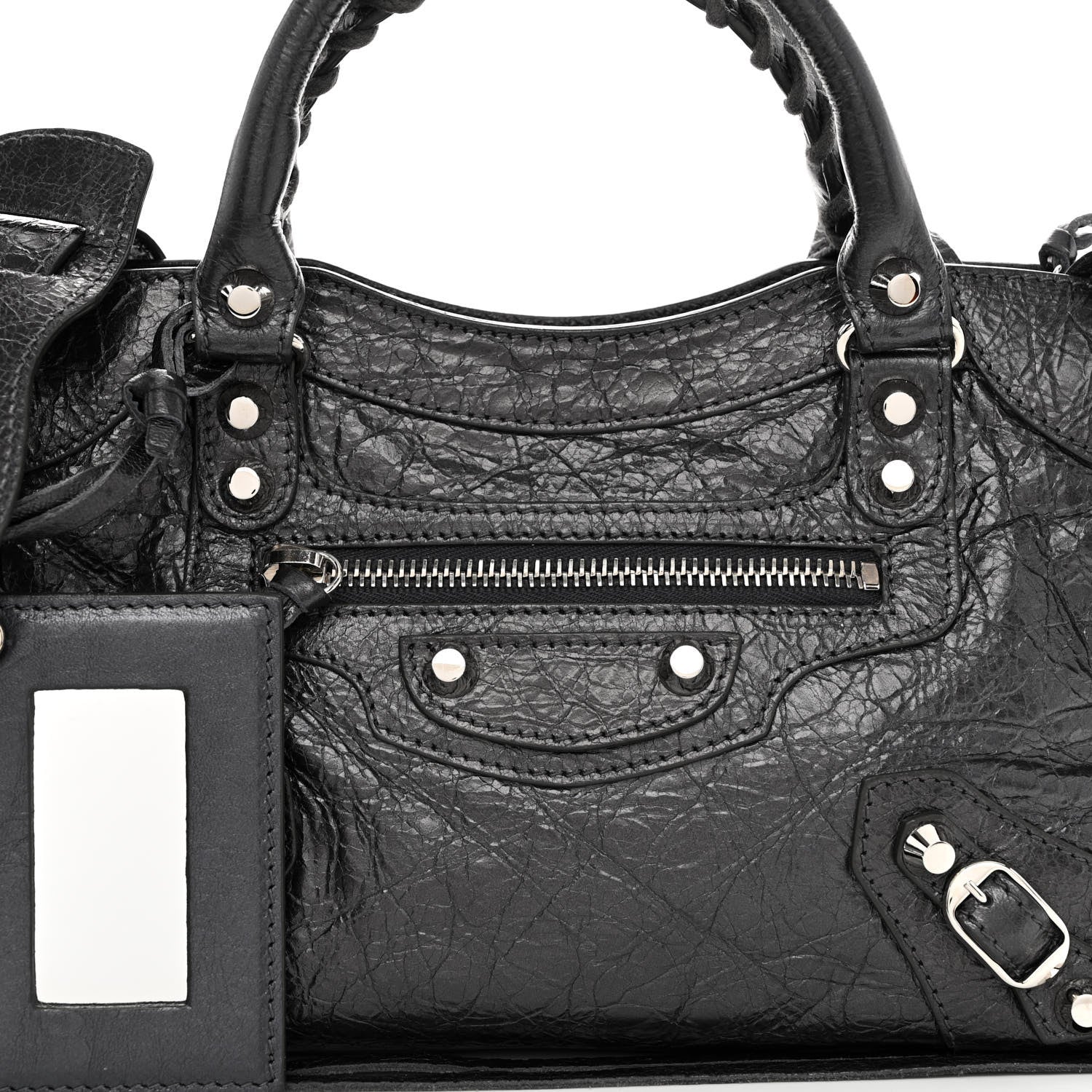 Balenciaga Agneau Classic Silver Hardware Mini City Anthracite 7 of 9