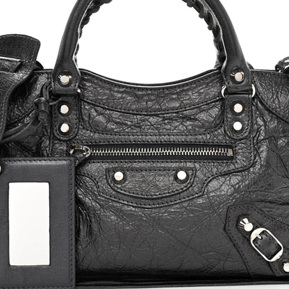 Balenciaga Agneau Classic Silver Hardware Mini City Anthracite 7 of 9
