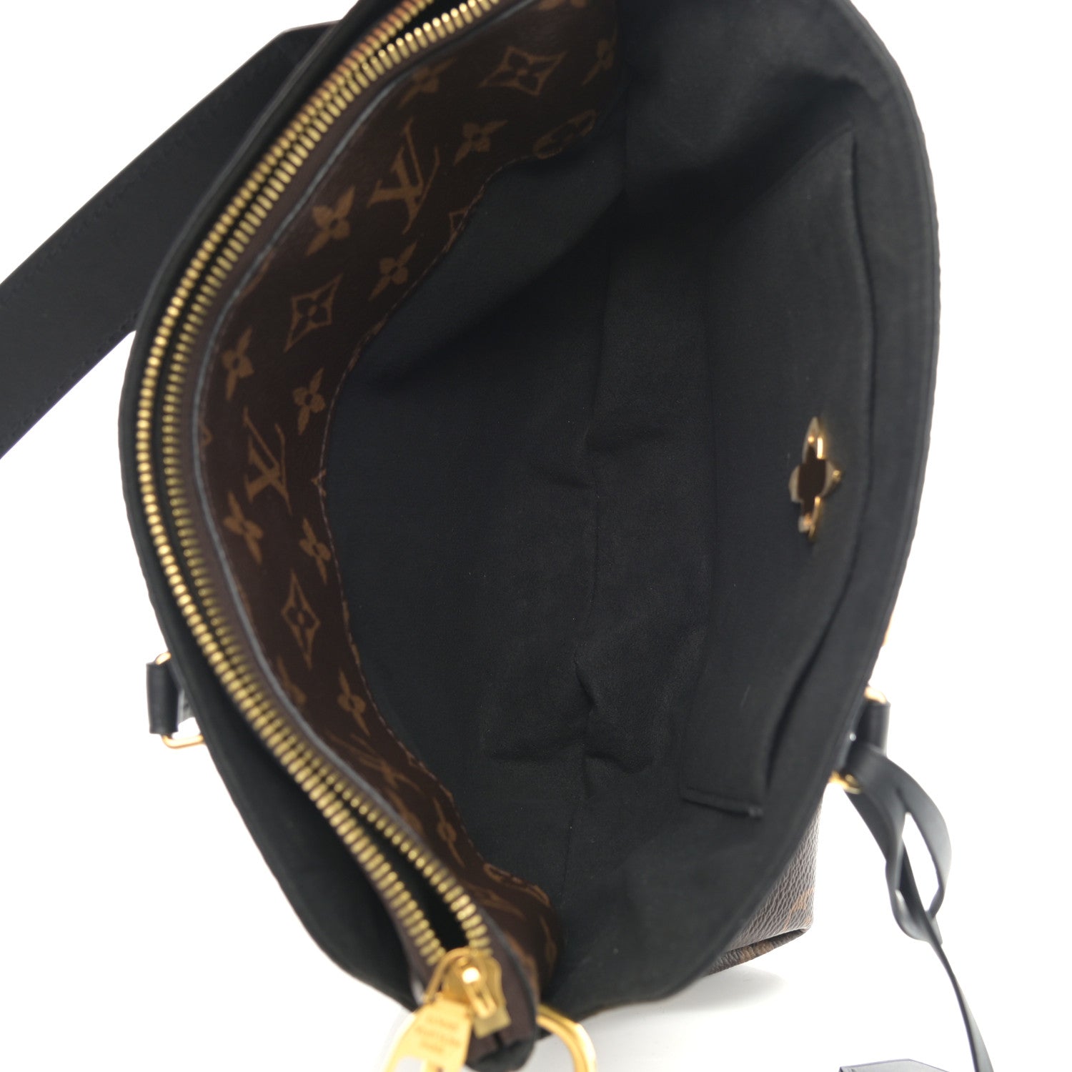 Louis Vuitton Monogram Flower Zipped Tote PM Black 5 of 13