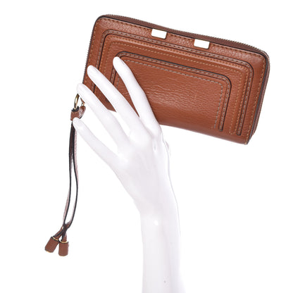 Chloe Grained Calfskin Marcie Long Zip Around Wallet Tan 2 of 18