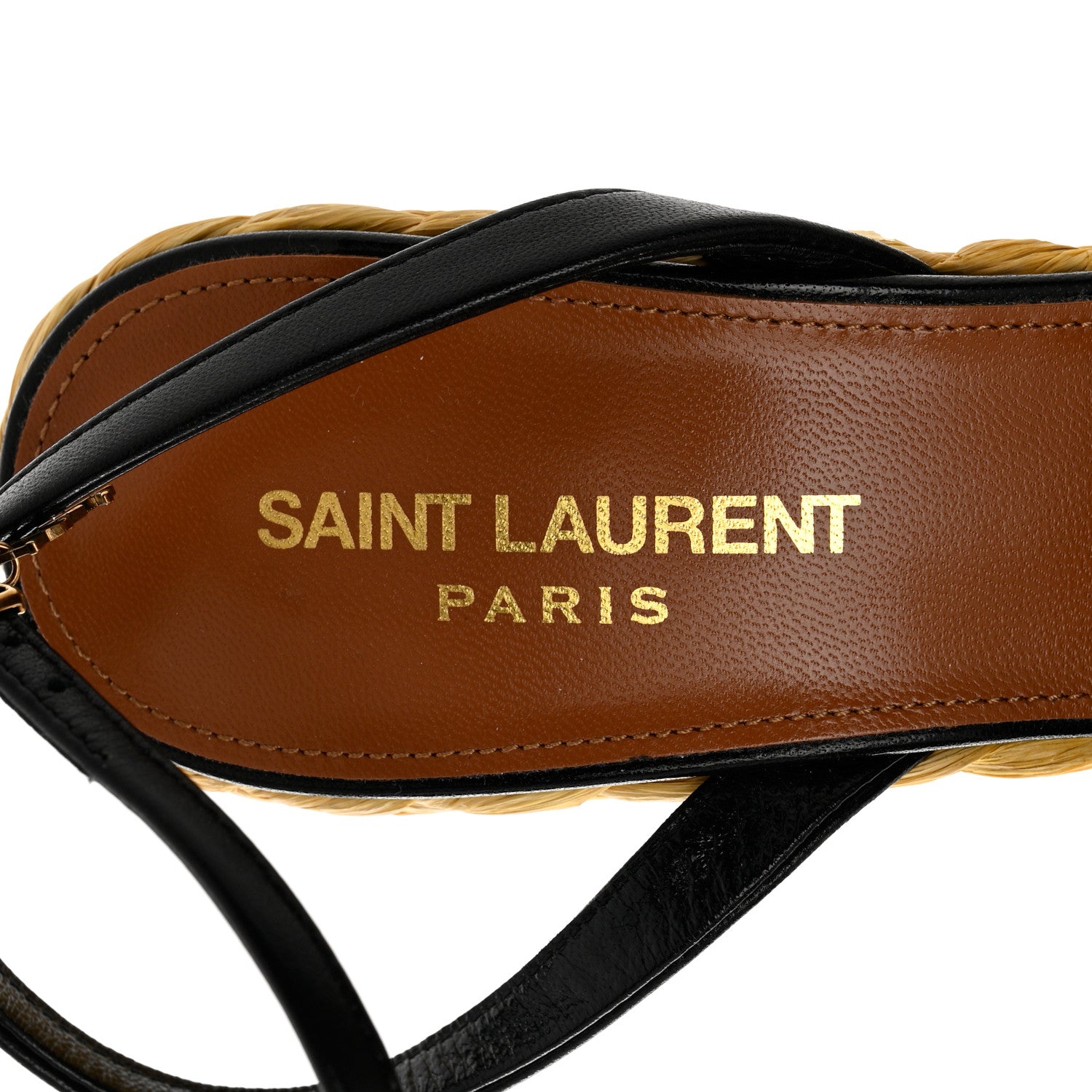 Saint Laurent Calfskin Paloma Espadrille 95 Wedges 37 Black 7 of 8