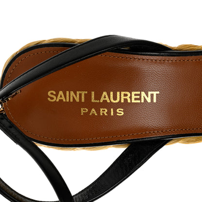 Saint Laurent Calfskin Paloma Espadrille 95 Wedges 37 Black 7 of 8
