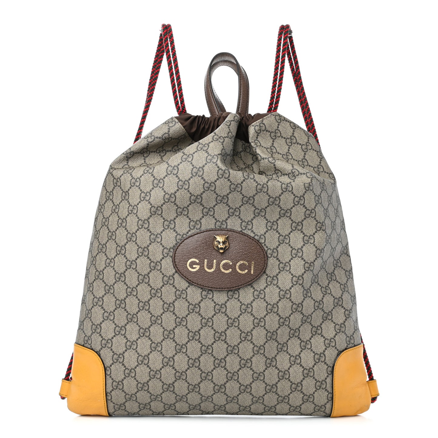 GG Supreme Monogram Neo Vintage Drawstring Backpack Beige New Acero Crop