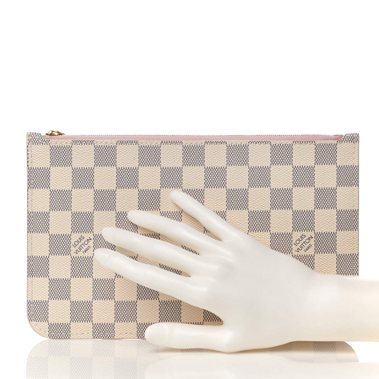 Louis Vuitton Damier Azur Neverfull MM GM Pochette Rose Ballerine 2 of 9