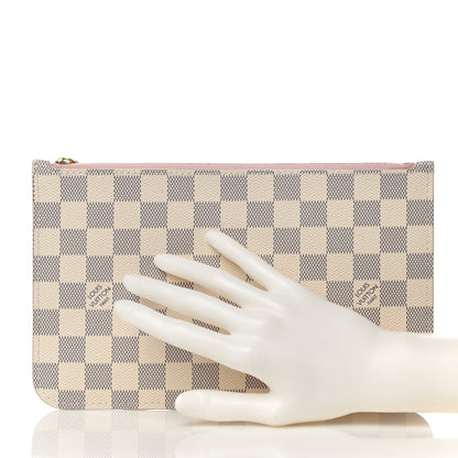 Louis Vuitton Damier Azur Neverfull MM GM Pochette Rose Ballerine 2 of 9