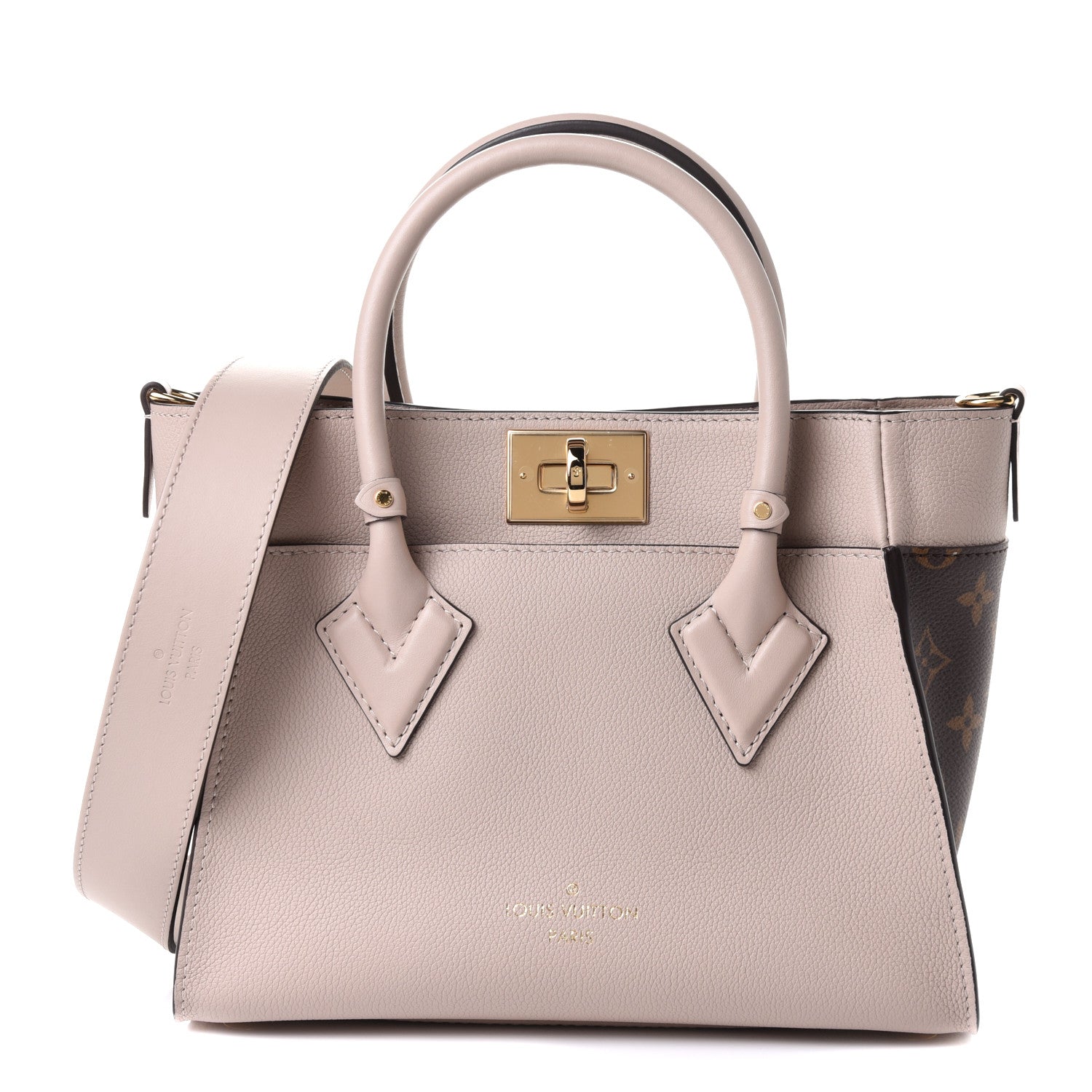 Louis Vuitton Calfskin Monogram On My Side PM Greige 1 of 9