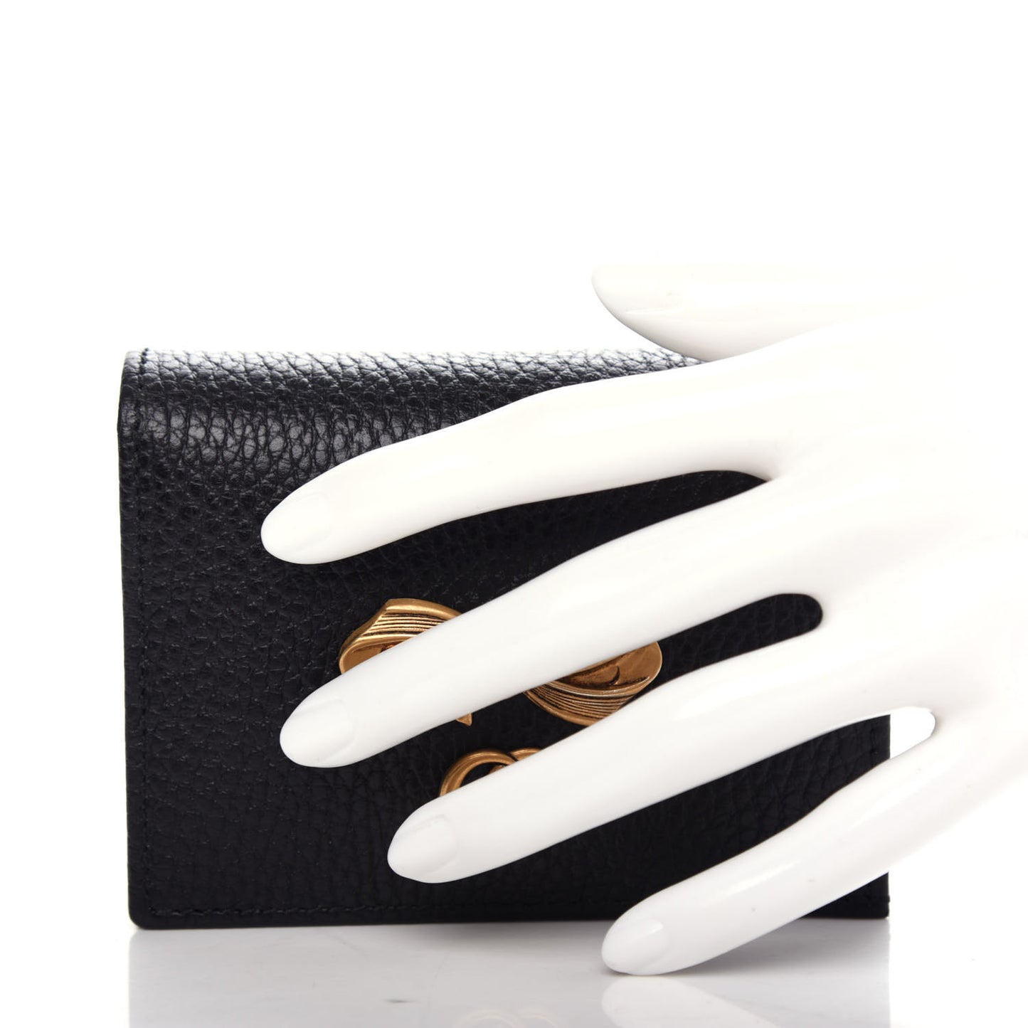 Calfskin GG Marmont Bow Card Case Black