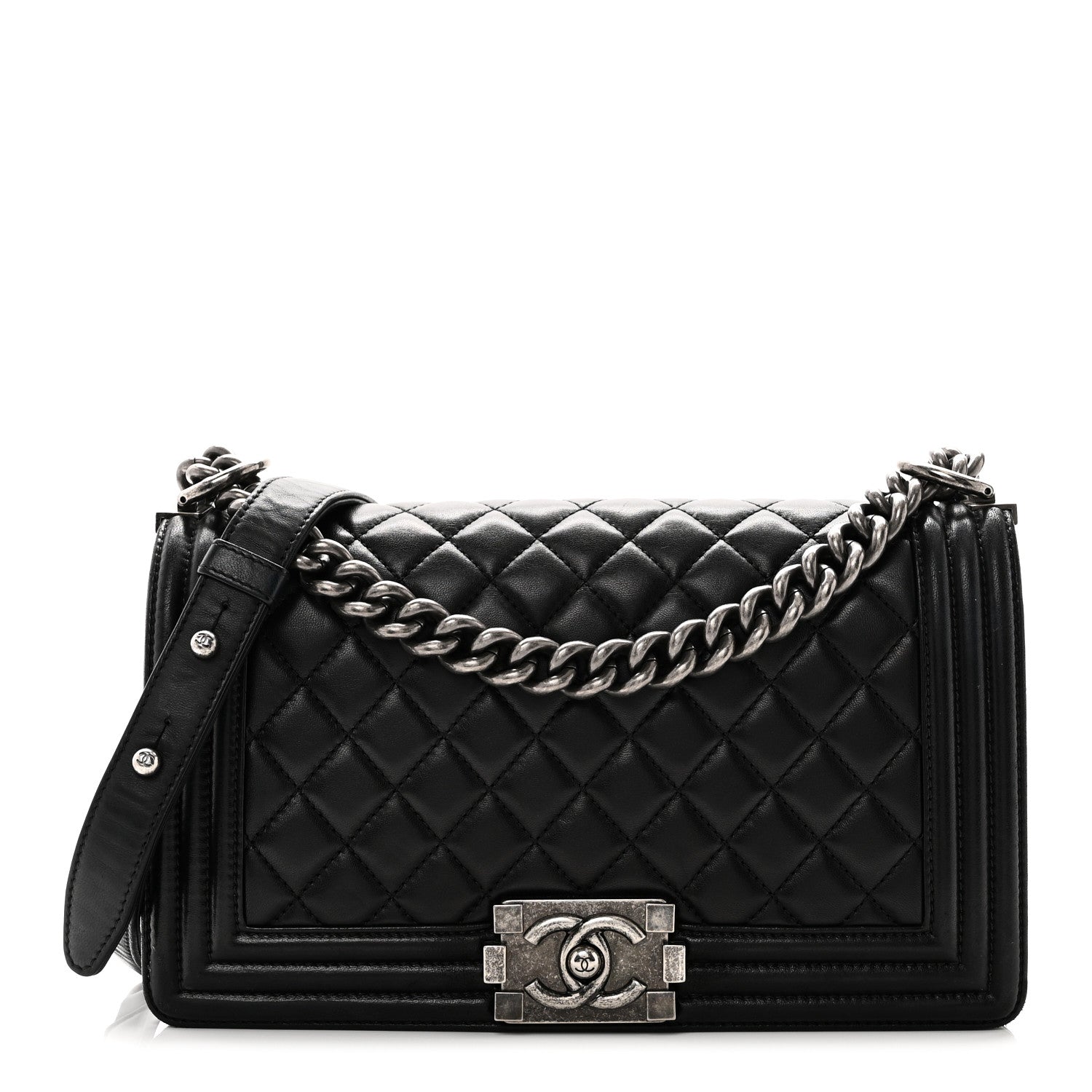 Chanel Lambskin Quilted Medium Boy Flap Black 1 of 10