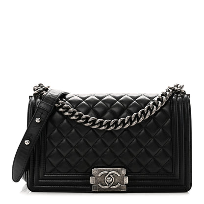 Chanel Lambskin Quilted Medium Boy Flap Black 1 of 10