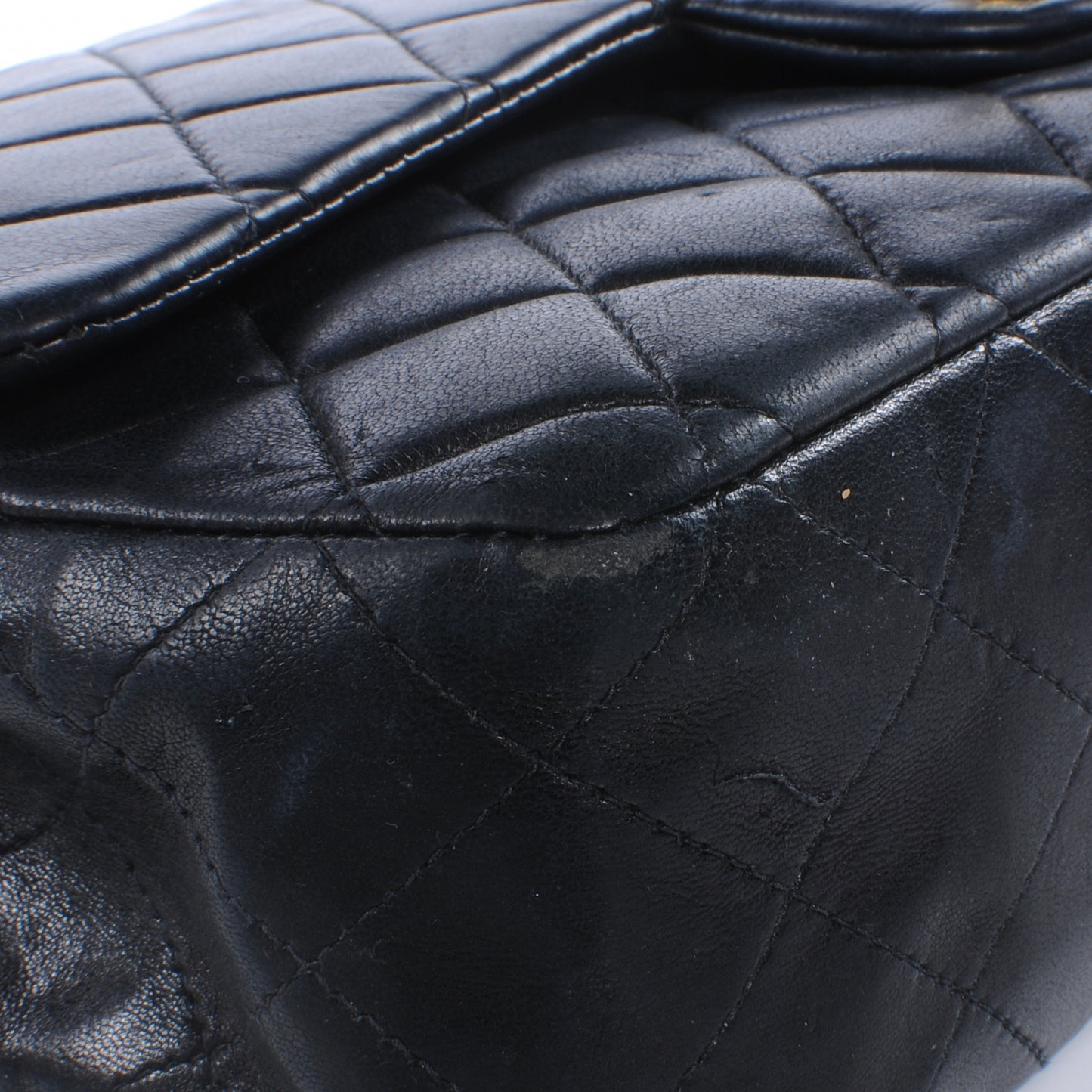 Lambskin Medium Double Flap Black