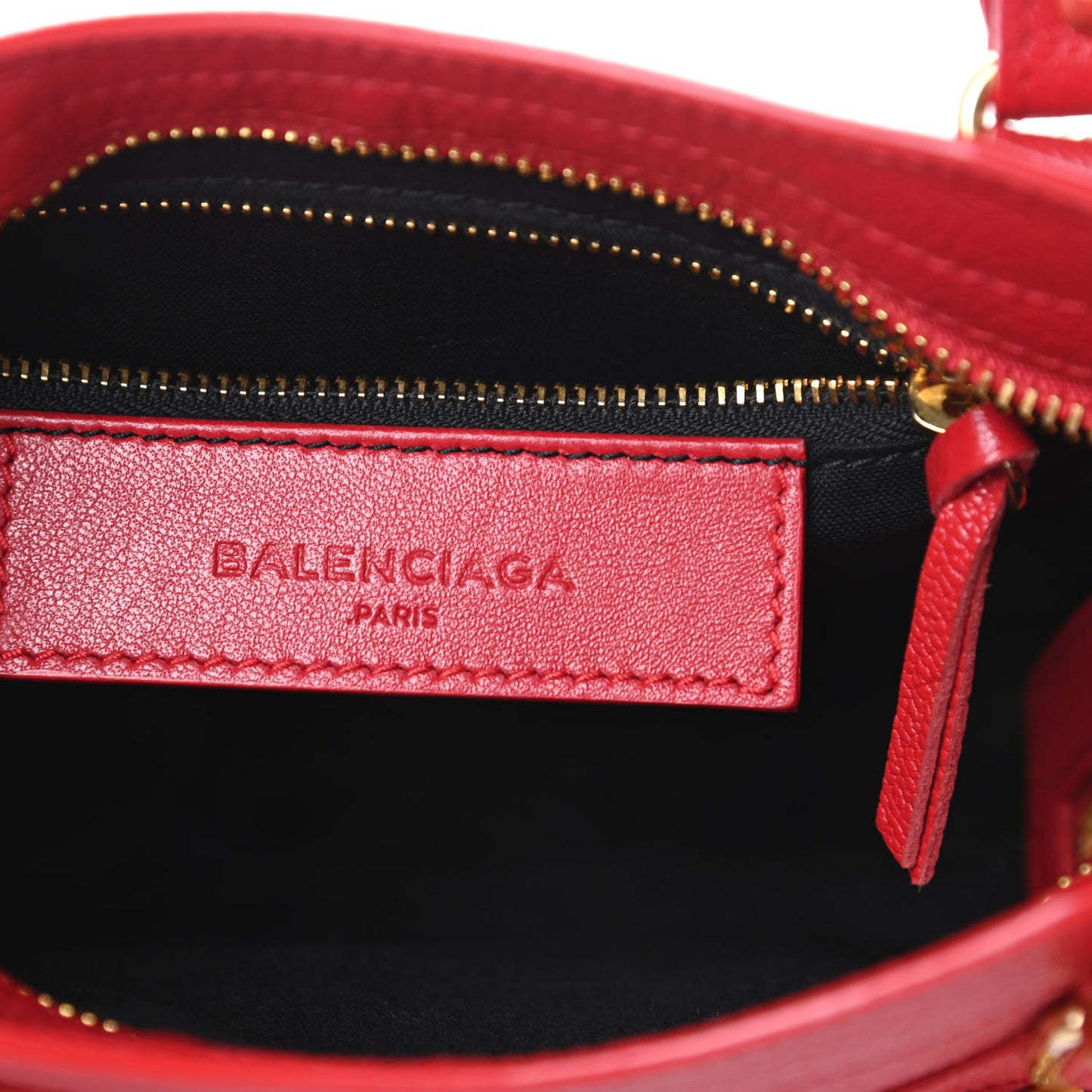 Chevre Gold Metallic Edge Hardware Mini City Rouge Grenade