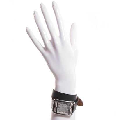 Hermes Stainless Steel Barenia 29mm Cape Cod Double Tour Quartz Watch Noir 2 of 7