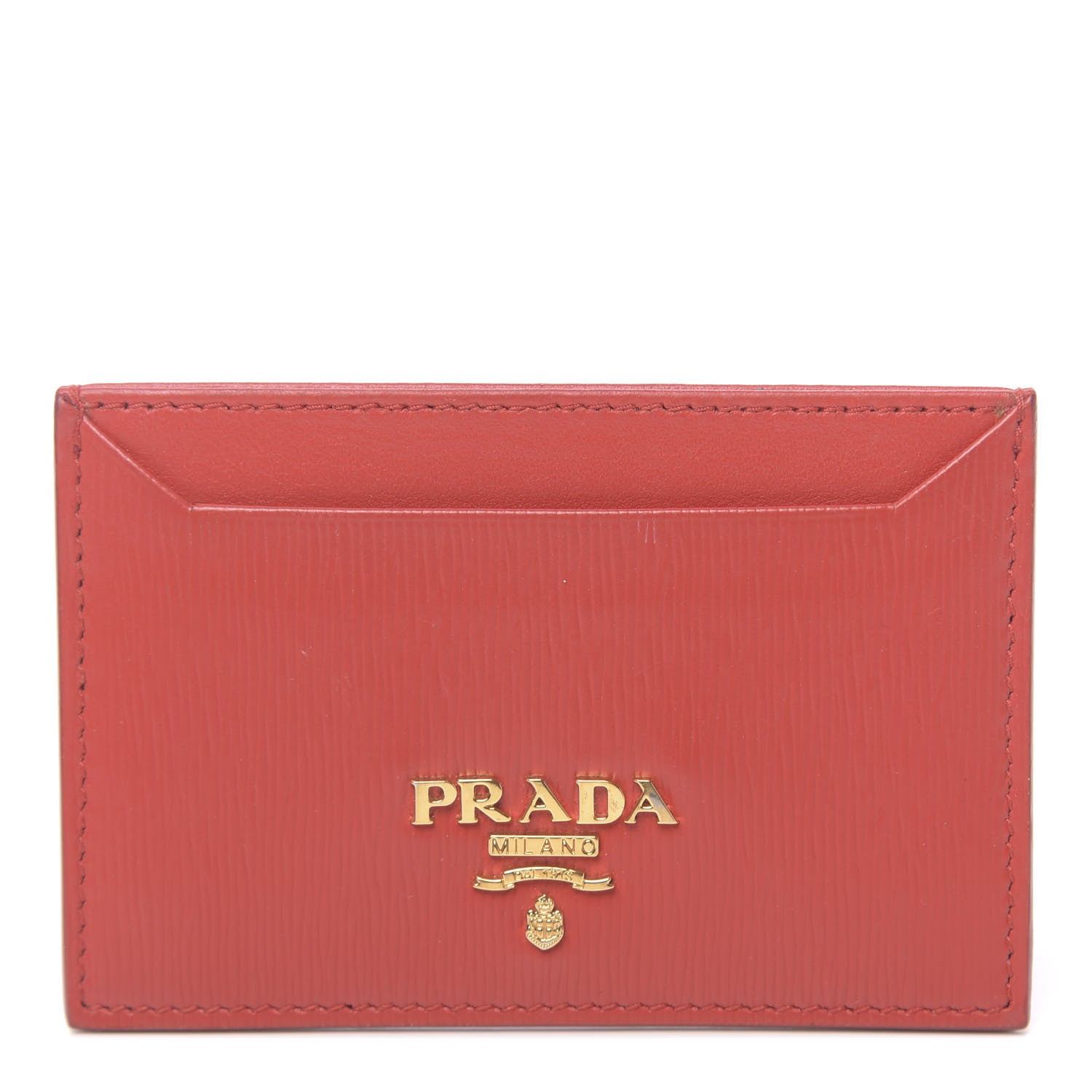Prada Vitello Move Metal Card Case Lacca 1 of 7