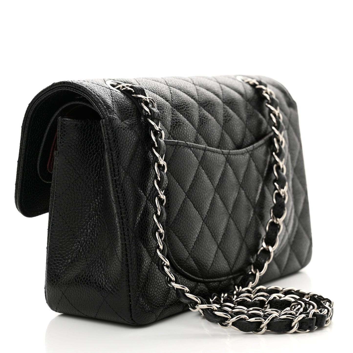 Caviar Quilted Small Double Flap Black