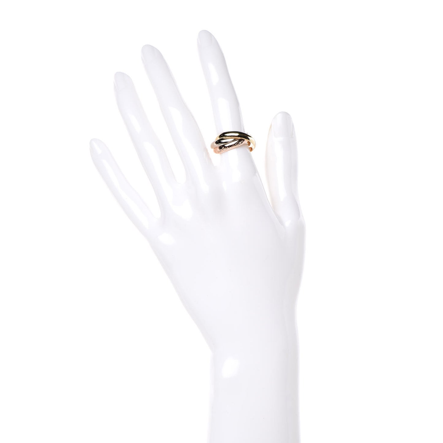 18K Pink Yellow White Gold Classic Les Must De Trinity Ring 53 6.25