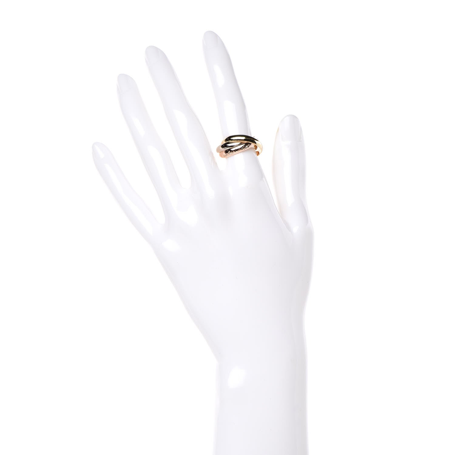 Cartier 18K Pink Yellow White Gold Classic Les Must De Trinity Ring 53 6.25 2 of 5