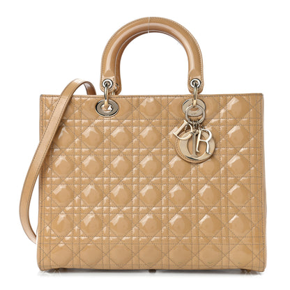 Christian Dior Patent Cannage Large Lady Dior Beige 1 of 10