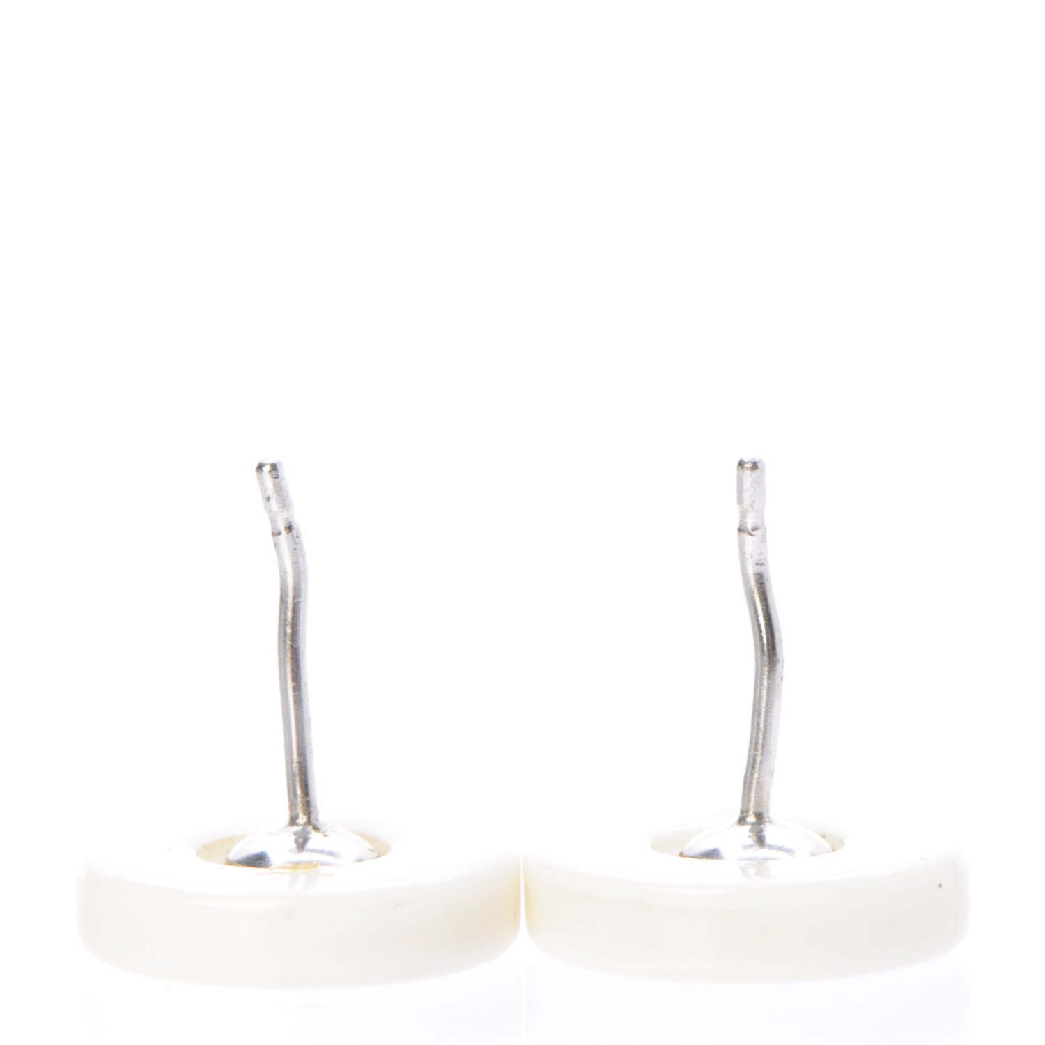 Chanel Resin CC Stud Earrings Black White 4 of 5