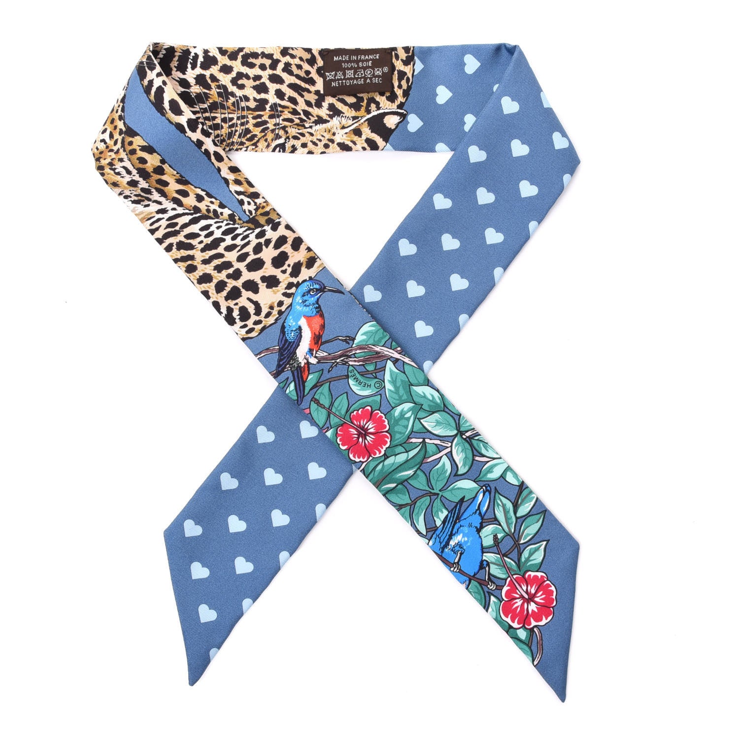 Hermes Silk Jungle Love Twilly Gris Bleuete Vert 1 of 3