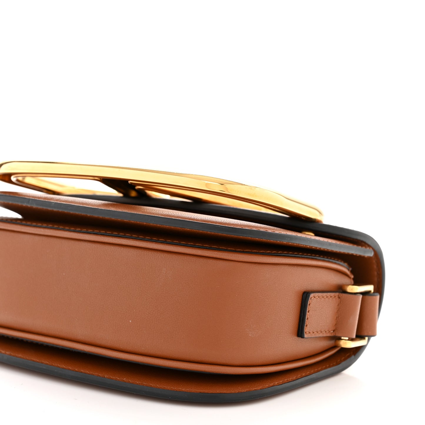 Calfskin Small Supervee Crossbody Bag Saddle Brown