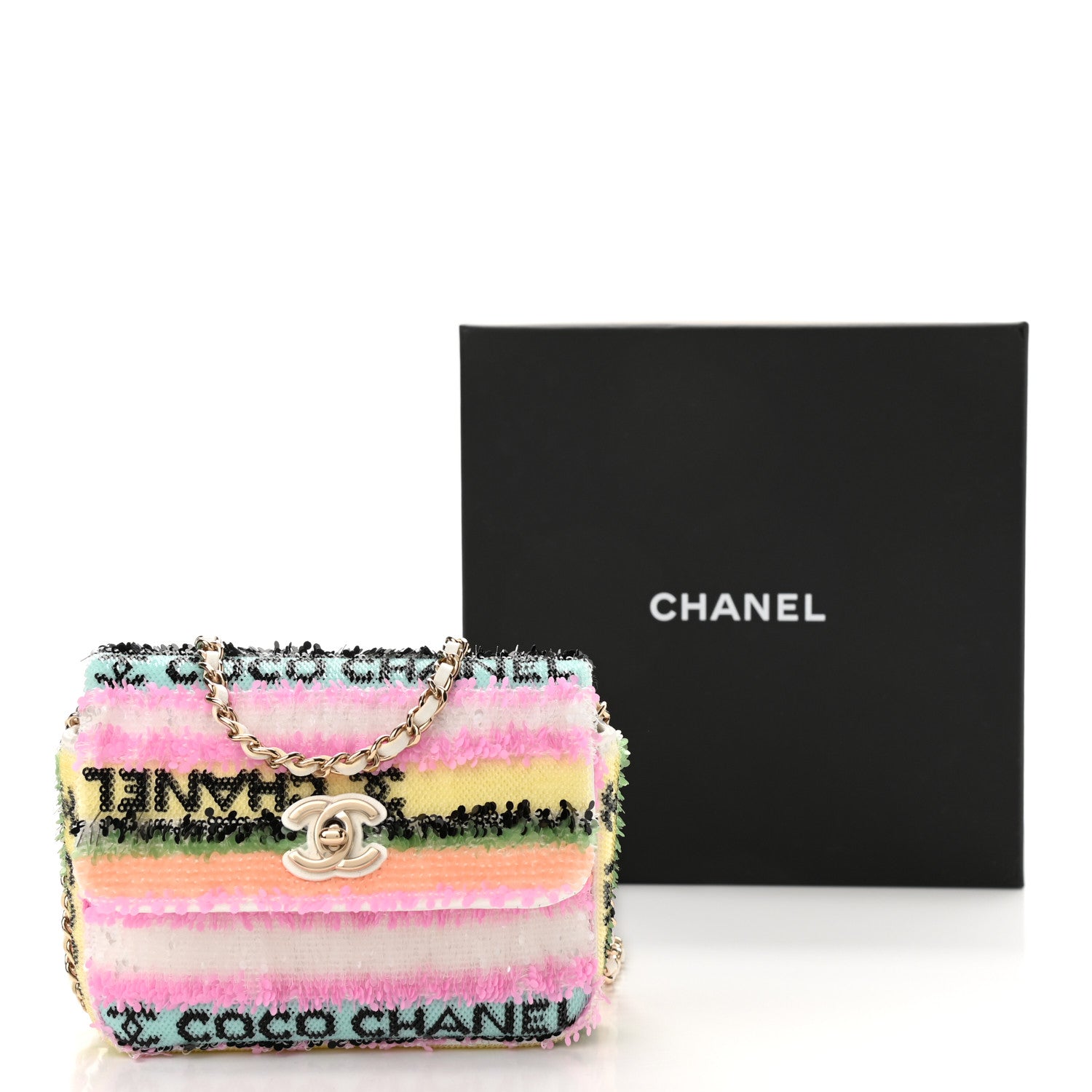 Chanel Sequin COCO Clutch With Chain Multicolor 11 of 11